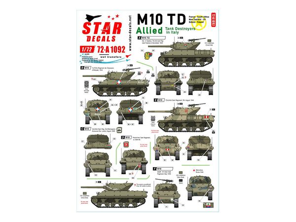 1/72 WW.II 米 / 英連邦 イタリアでの連合軍駆逐戦車 M10駆逐戦車 M10アキリーズ フランス / 南アフリカ / ニュージーランド / 米国 / 英国 / ポーランド