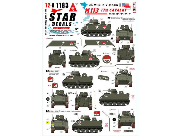 1/72 現用 ベトナム戦争のM113#1 第17騎兵連隊のM113A1 ACAV B/E/F/H中隊
