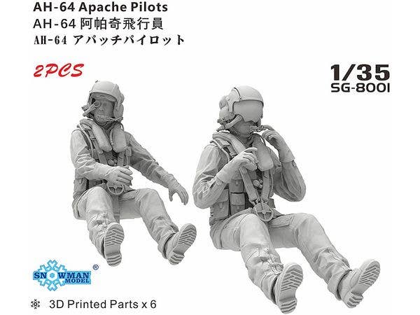 1/35 米AH64アパッチ攻撃ヘリ用パイロット2体・3Dプリンター