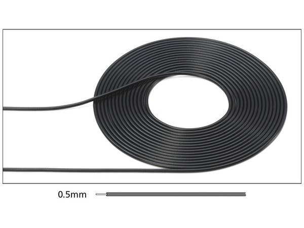パイピングケーブル 外径 0.5mm (ブラック)