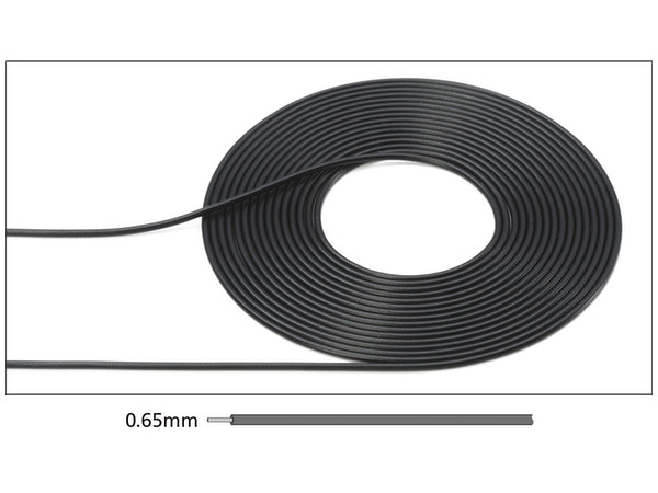 パイピングケーブル 外径 0.65mm (ブラック)