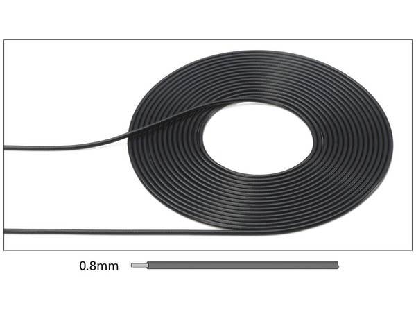 パイピングケーブル 外径 0.8mm (ブラック)
