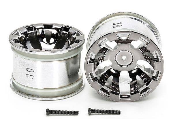 OP.1831 T3-01 リヤワイドセミスリックタイヤ用クロームメッキホイール2本