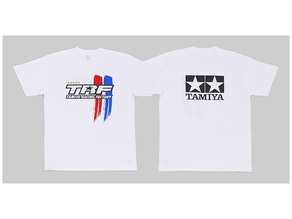 タミヤレーシングファクトリーTシャツ ストライプ Aタイプ(白/M)