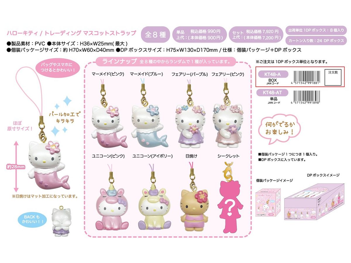 ハローキティ トレーディングマスコットストラップ BOX (全8種) 1Box 8pcs