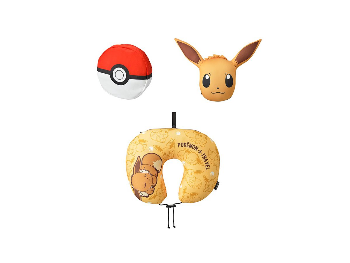 モンスターボールとイーブイにもなる変身ネックピロー ブラウン