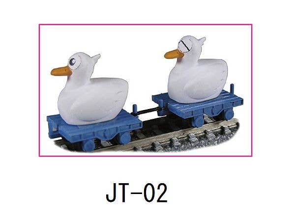 とり鉄 子とり (2羽・トロッコ付き)