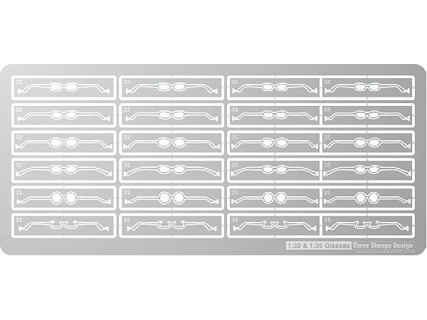 メガネ (+ アンダーリム) (1/35 & 1/32)