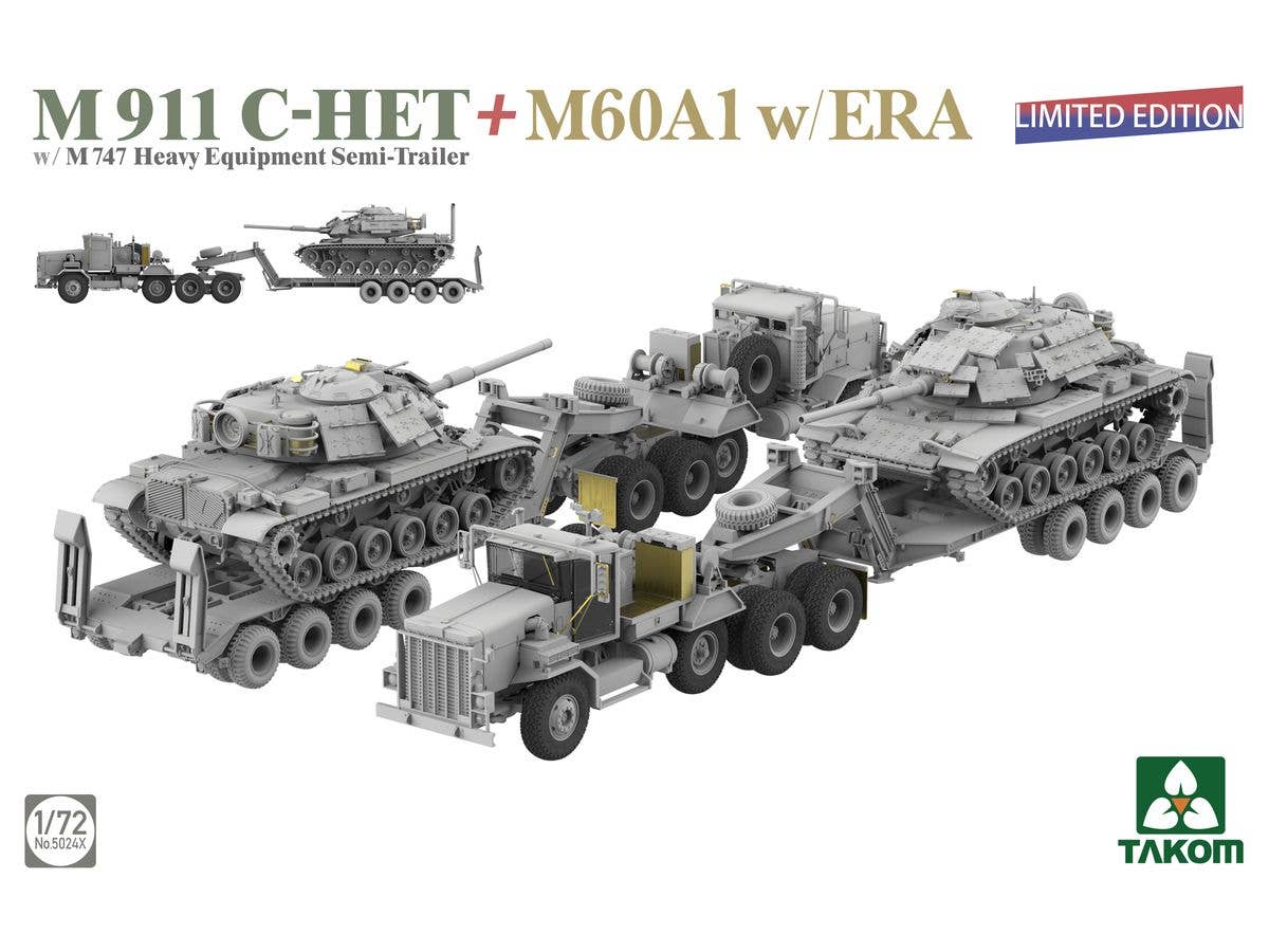 1/72 M911 C-HET 戦車運搬車w/M747 重装備セミトレーラー & M60A1w/ERA