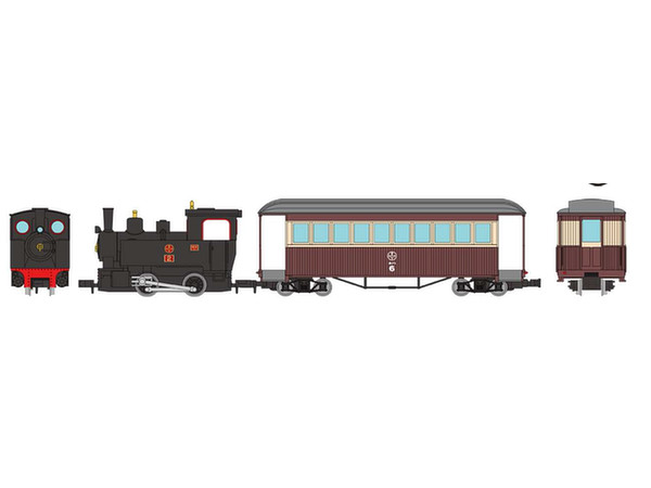 1/80 鉄道コレクション ナローゲージ80 猫屋線 蒸気機関車+客車(旧塗装)トータルセット