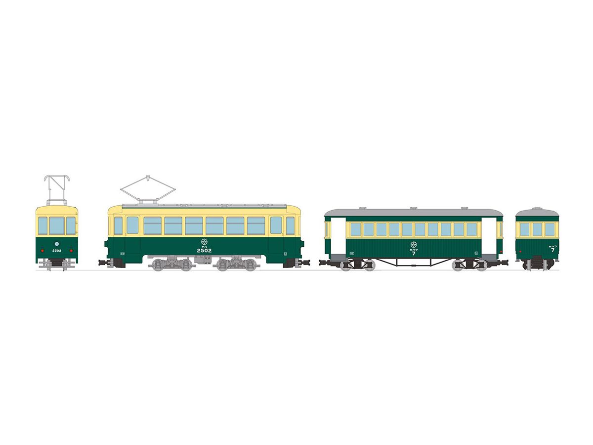 1/80 鉄道コレクション ナローゲージ80 猫屋線直通用路面電車(全金車)+客車セット