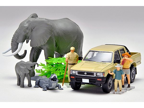 1/64 海洋堂xトミカリミテッド ヴィンテージ ジオコレ64 #カースナップ29a サファリ2 (トヨタ ハイラックス4WDピックアップ ダブルキャブ付属)