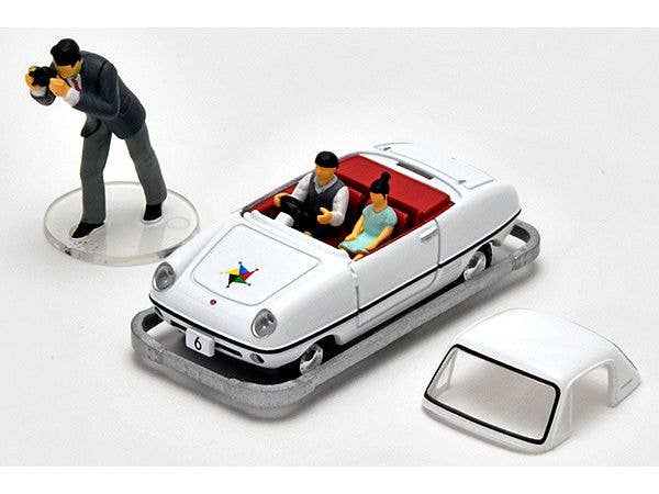 1/64 こどもの国xTLV ダットサン ベビイ 6号車(白) フィギュア付