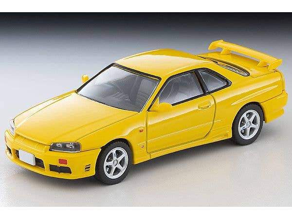 1/64 LV-N365a 日産 スカイライン 2ドア スポーツクーペ 25GT TURBO オプションパーツ付(黄) 98年式