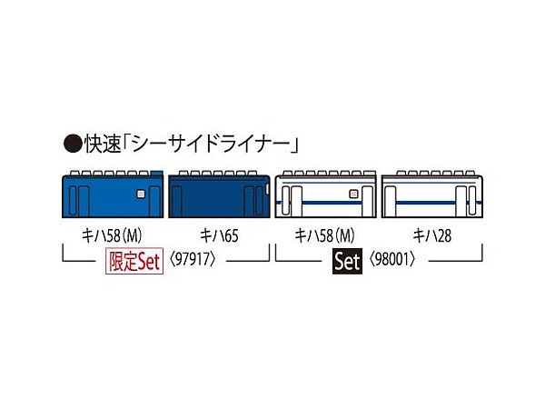 限定品 JR キハ58系ディーゼルカー(快速シーサイドライナー・キハ58 727)セット