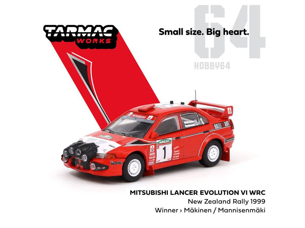 1/64 Mitsubishi Lancer Evolution VI WRC New Zealand Rally 1999 Winner ドライバー：Makinen / Mannisenmaki