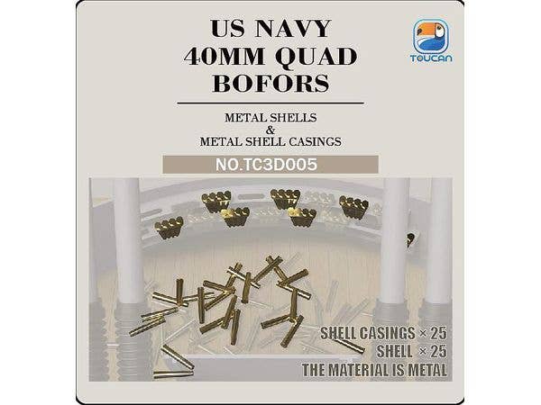 1/35 ボフォース40mm砲用 金属製砲弾 & 金属製薬莢セット