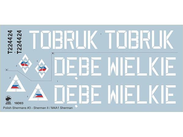 1/16 ポーランド軍のシャーマン Vol. 3 シャーマン II/M4A1 シャーマン デカール