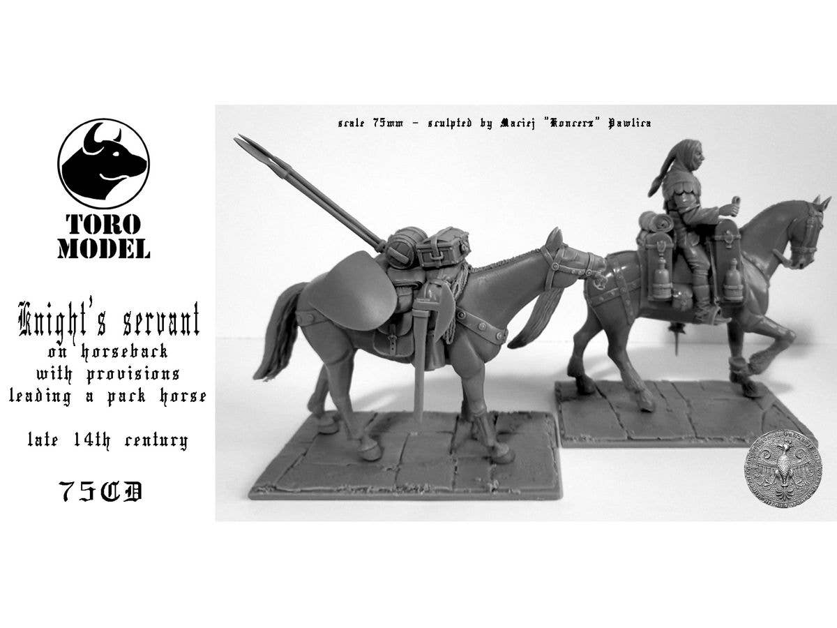 1/24 荷馬を引き連れる騎乗した従者 (TRM75C + TRM75D)