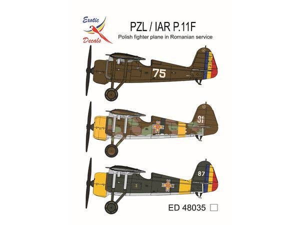 1/48 PZL/IAR P.11F用デカール ポーランド製のルーマニア空軍戦闘機