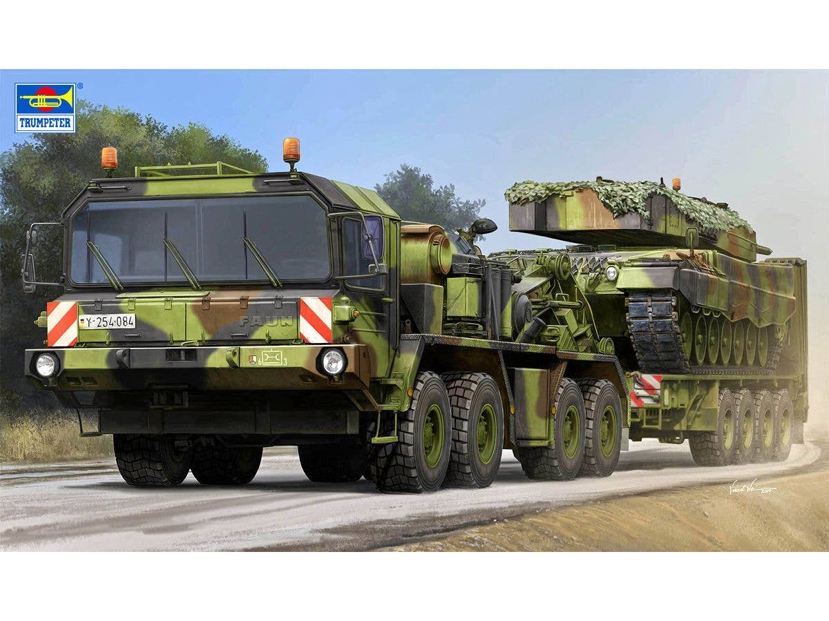 1/35 ファウン SLT 50 エレファント 戦車運搬車 w/SaAnh 52t セミトレーラー