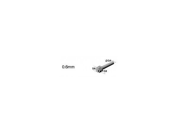 0.6mm 六角リベット (B) 銀色