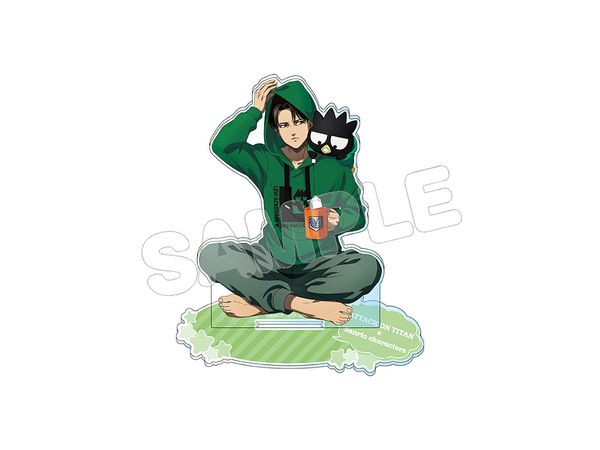 進撃の巨人 x サンリオキャラクターズ4: アクリルスタンド リヴァイ × バッドばつ丸