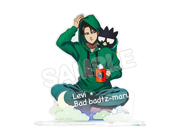 進撃の巨人 x サンリオキャラクターズ4: ビッグアクリルスタンド リヴァイ × バッドばつ丸