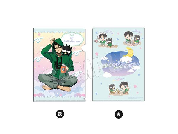 進撃の巨人 x サンリオキャラクターズ4: A4クリアファイル リヴァイ × バッドばつ丸