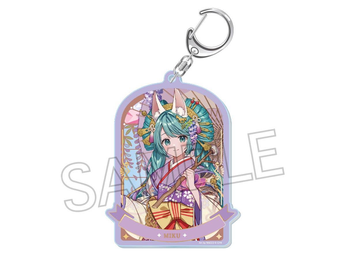 初音ミク: 百鬼夜行 麗宴 箔押しアクリルキーホルダー C 白狐 (しろぎつね)