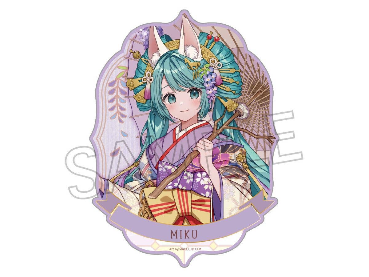 初音ミク: 百鬼夜行 麗宴 ステッカー C 白狐 (しろぎつね)