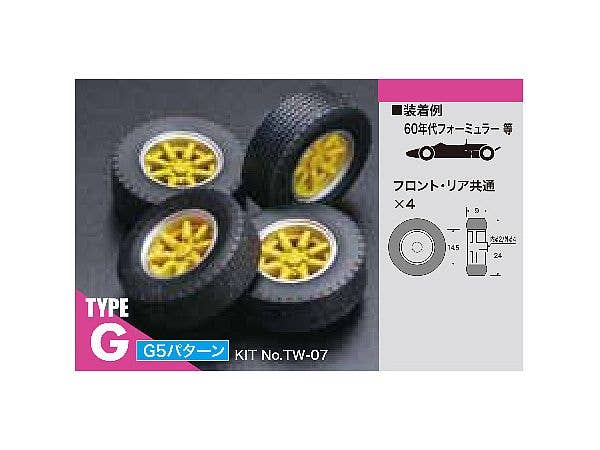 1/24 オールデイズタイヤ・ホィールセット TYPE-G G5パターン