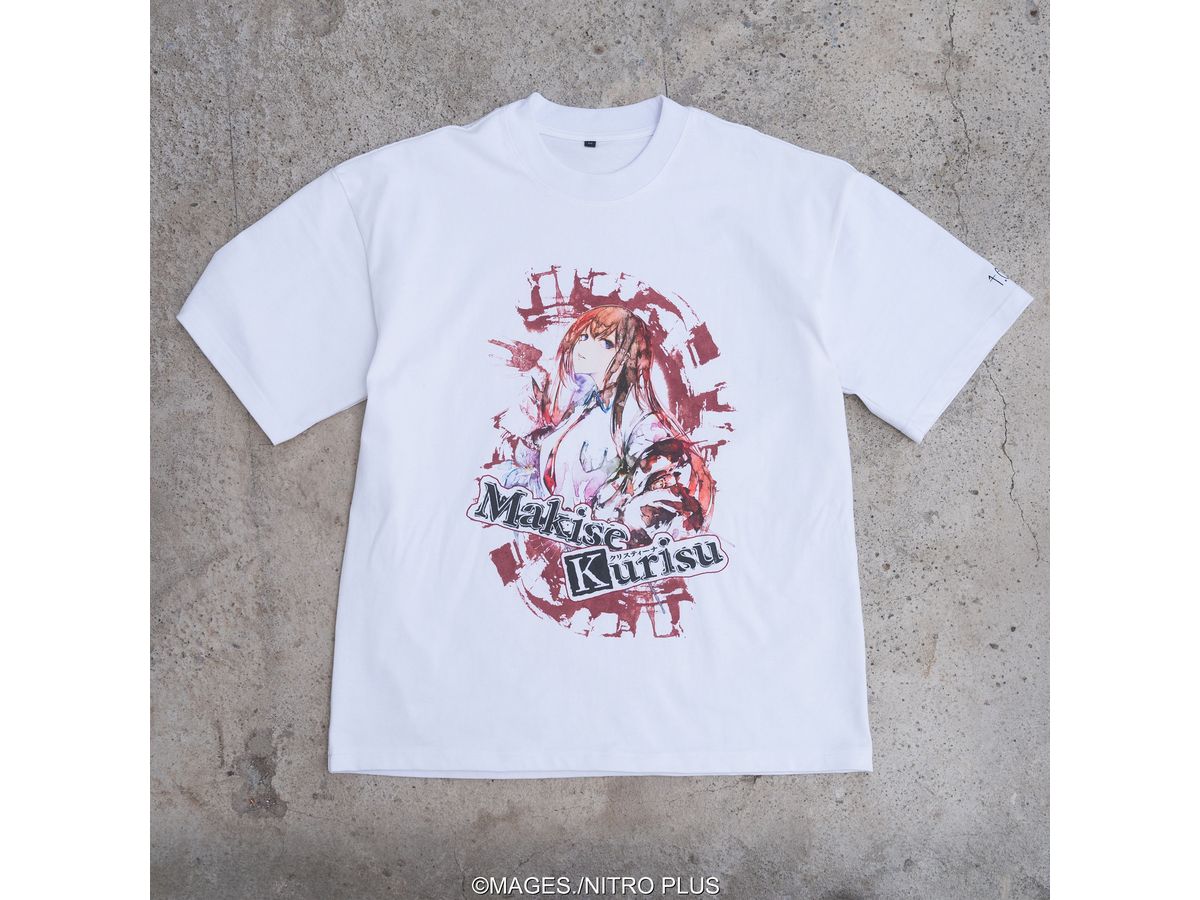 STEINS;GATE 牧瀬紅莉栖 水墨画風 白地カラーTシャツ サイズ: XL