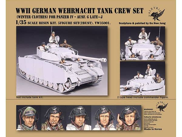 1/35 WWII ドイツ国防軍戦車兵セット 冬季装備 IV号戦車G後期-J型用(3体+バスト2体入)