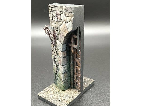 1/32 (54mm) 汎用 フィギュアベース 石造りの城門