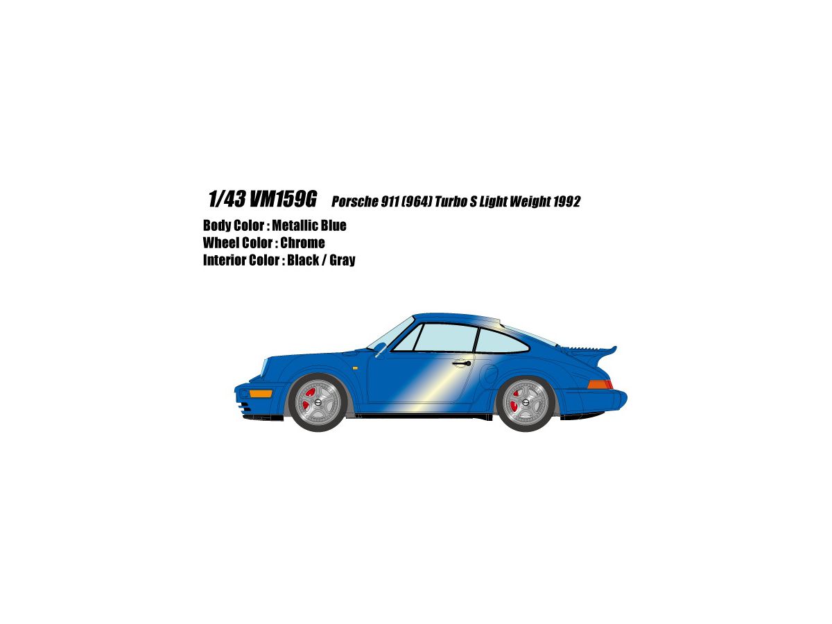 1/43 Porsche 911 (964) Turbo S Light Weight 1992 メタリックブルー (ブラック/レッドインテリア)