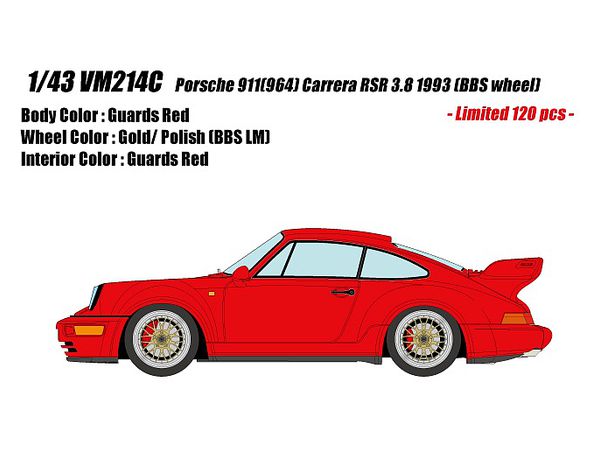 1/43 Porsche 911 (964) カレラ RSR 3.8 1993 BBS wheel ガーズレッド