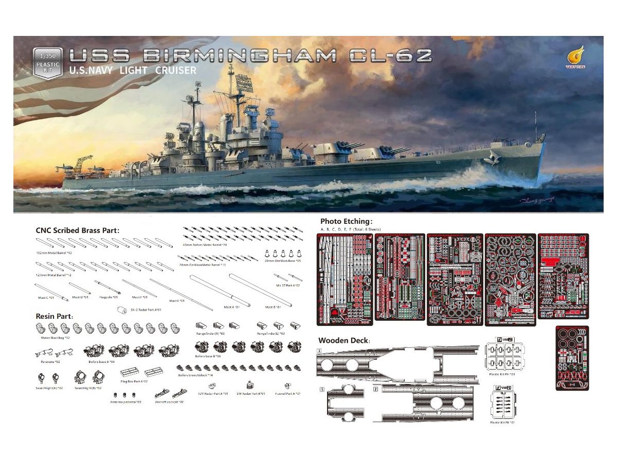 1/350 米海軍軽巡洋艦 USS バーミングハム CL-62 (デラックス版)