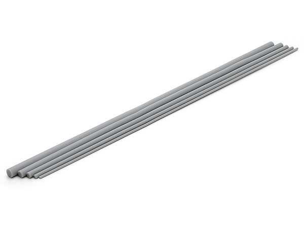 プラ=丸棒 (グレー) 外径:2.0mm 6本入り