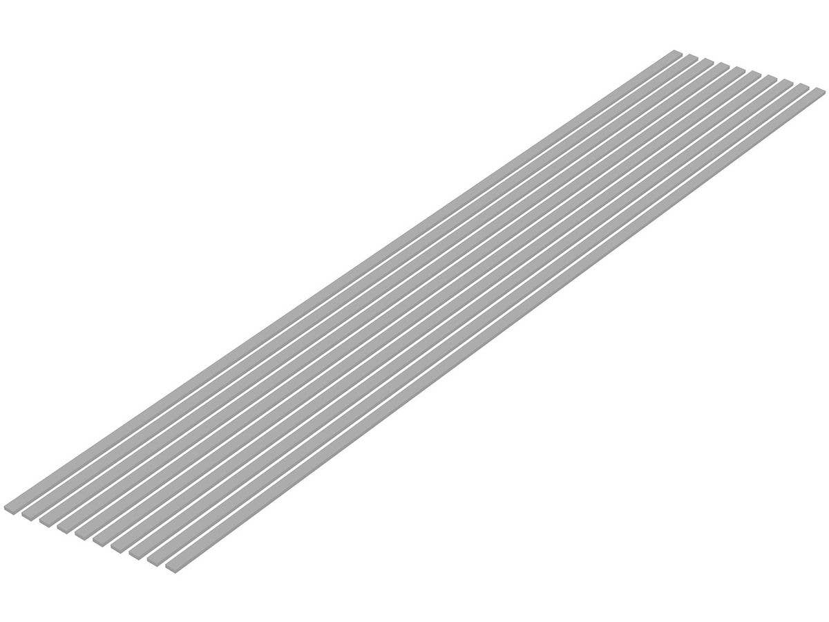 プラ=材料 [グレー] 細切り板 1.0 x 3.0mm 10本入