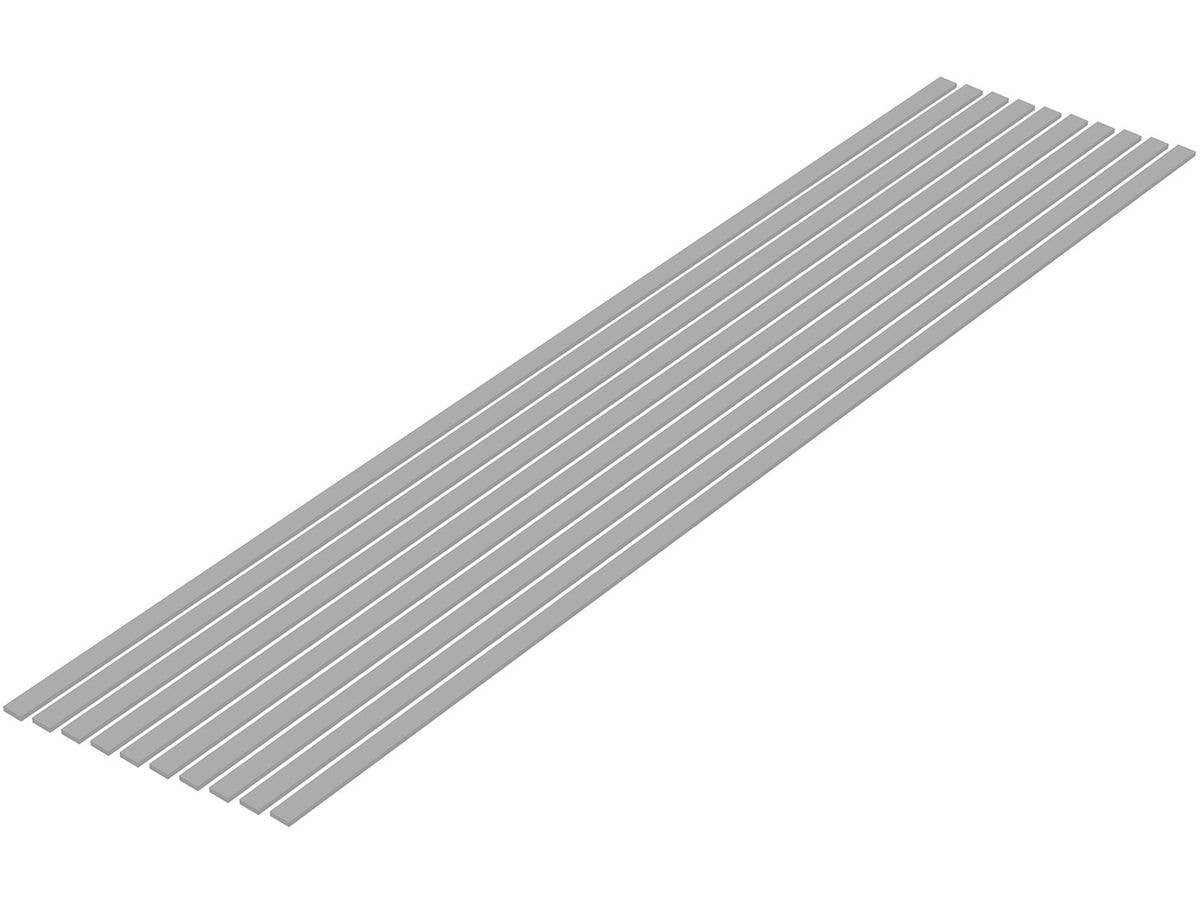 プラ=材料 [グレー] 細切り板 1.0 x 4.0mm 10本入