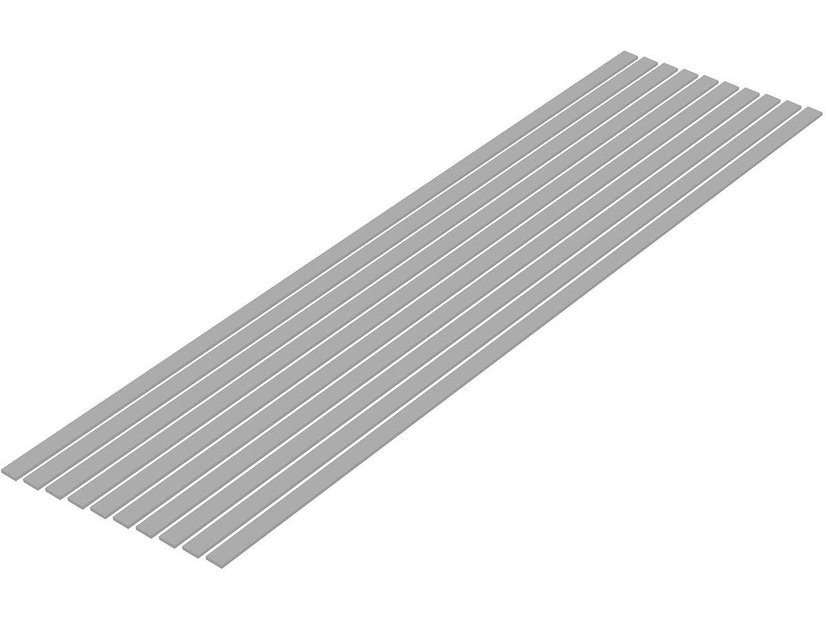 プラ=材料 [グレー] 細切り板 1.0 x 5.0mm 10本入