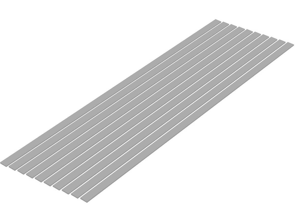 プラ=材料 [グレー] 細切り板 1.0 x 6.0mm 10本入
