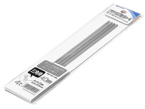 プラ=材料[グレー] 三角棒 4.0mm 4本入