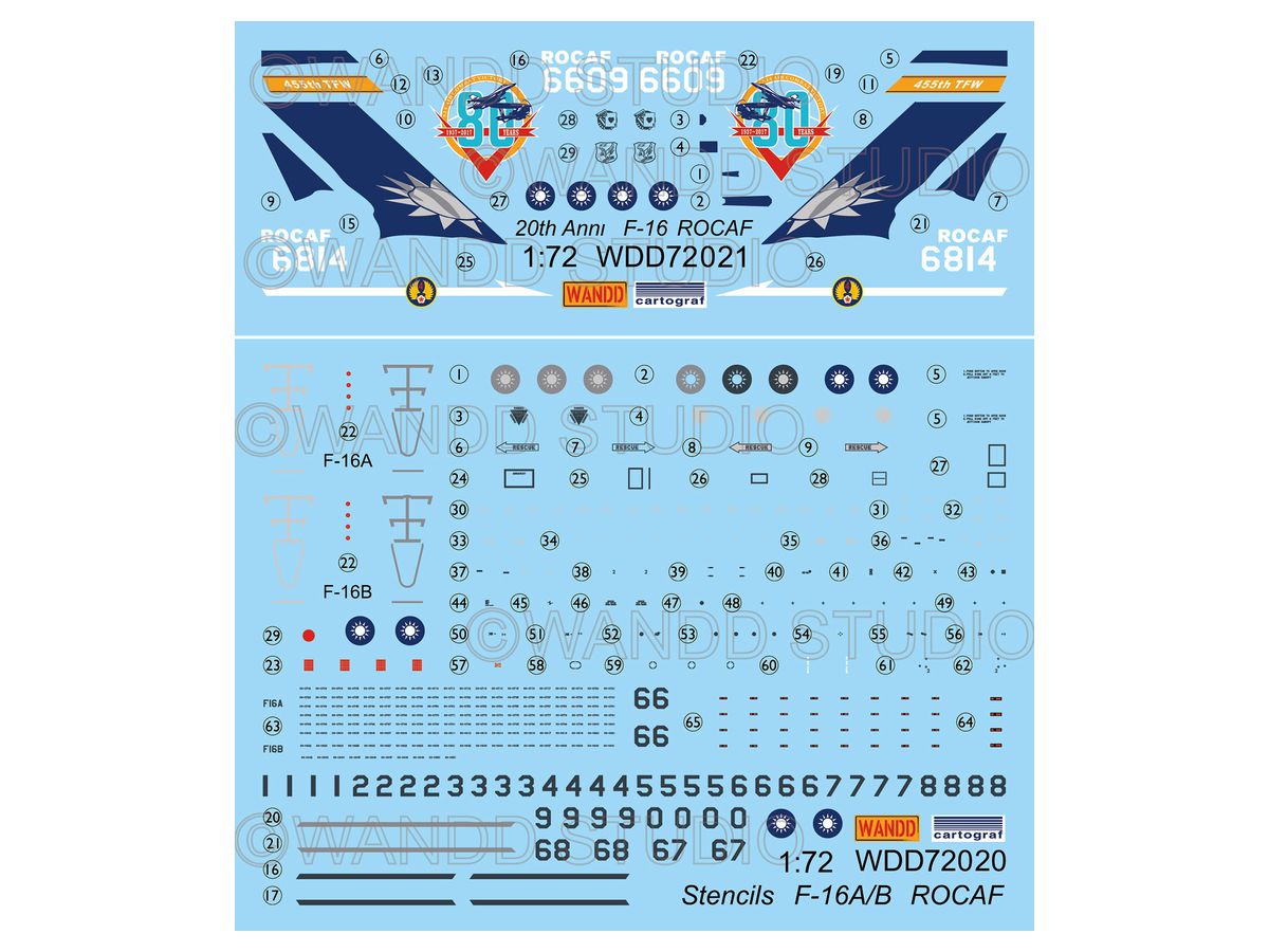 1/72 中華民国空軍 F-16A/B 814空戦 80周年記念塗装デカールセット