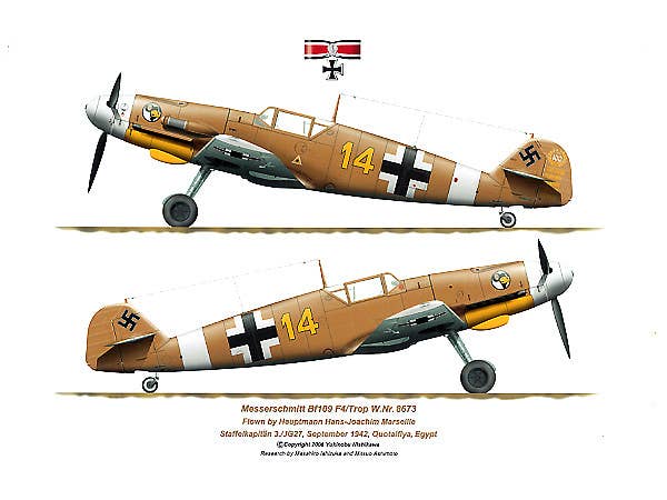 メッサーシュミット Bf109 F4/Trop 8673 Both sides