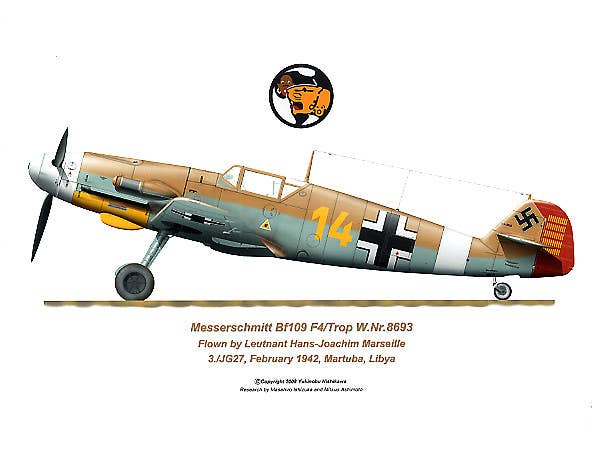 メッサーシュミット Bf109 F4/Trop 8693 Both sides