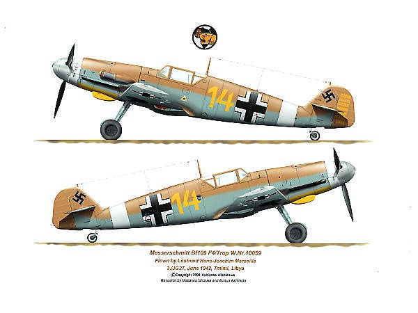 メッサーシュミット Bf109 F4/Trop 10059 Both sides
