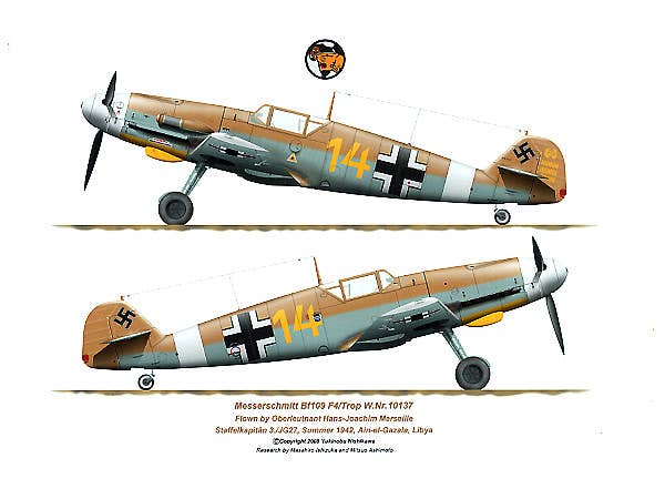 メッサーシュミット Bf109 F4/Trop 10137 Both sides