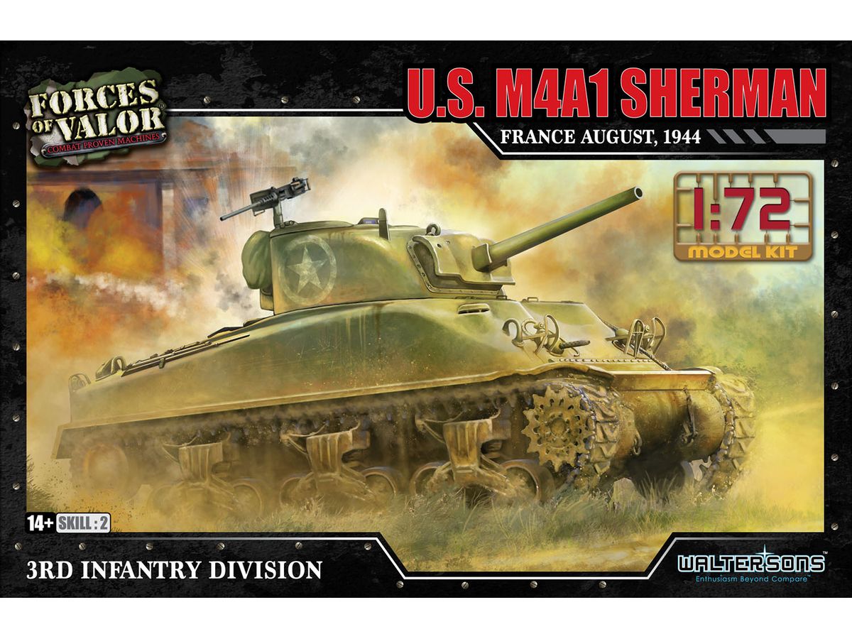 1/72 WW.II アメリカ軍 M4A1A(75) シャーマン 1944年8月 フランス 第3歩兵師団